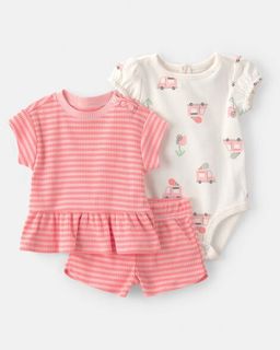 Baby Girl 3-Piece Ice Cream Truck Set - Pink/Ivory
