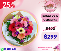 RAMO DE 12 GERBERAS