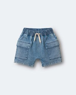 Toddler Boy Cargo Shorts in Denim