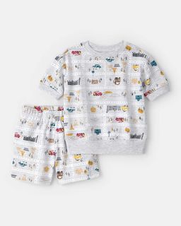 Toddler Boy 2-Piece ©Disney/Pixar Cars French Terry Top & Short Set - Grey