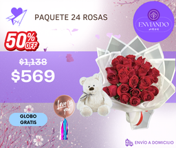 PAQUETE 24 ROSAS