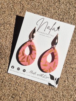 Pink & Rose Gold teardrop