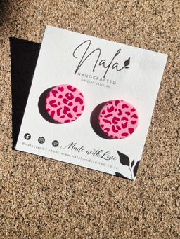 Pink Animal Print midi stud
