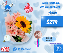 Ramo 1 GIRASOL con astromelias
