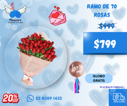 Ramo de 70 rosas