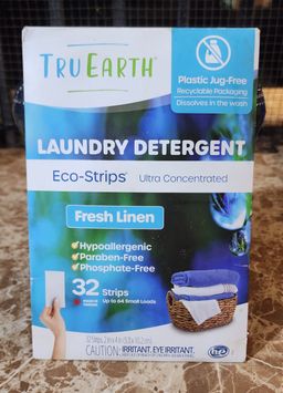 Truth Earth laundry detergent Eco- strips fresh linen 32 straps per pk