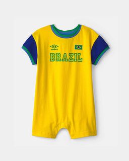 Baby Umbro Brazil Soccer Romper - Blue/Yellow/Green
