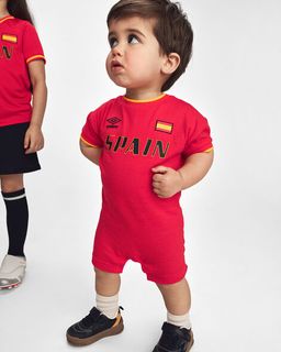 Baby Umbro Spain Soccer Romper - Red