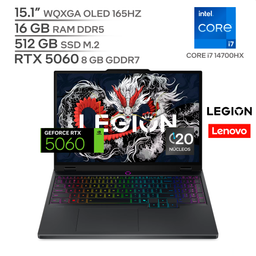 LENOVO LEGION 5 15IRX10 / CORE i7 14700HX / RTX 5060 8 GB / 16 GB DDR5 RAM / 512 GB SSD Nvme M.2 / 15.1" WQXGA OLED 165HZ / WINDOWS 11