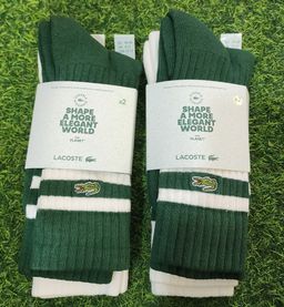 Lacoste men green/white socks (2 per pk)