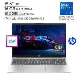 HP 250RT G10 / INTEL CORE 5 120U 14Va Generación / RAM 16 GB DDR4 / SSD 512 GB Nvme / 15.6" HD / WINDOWS 11