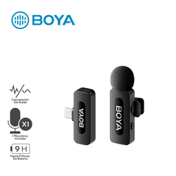 BOYA BY - V10 2.0 / MICROFONO INALAMBRICO / 1 MICROFONO / 50M DE ALCANCE / CANCELACION DE RUIDO / USB C