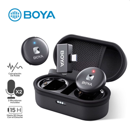 BOYA OMIC U / MICROFONO INALAMBRICO / 2 MICROFONOS / 50M DE ALCANCE / CANCELACION DE RUIDO / USB C