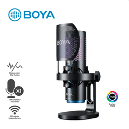 BOYA K5 / MICROFONO STREAMING PODCAST / 1 MICROFONO INALAMBRICO / REDUCCION DE RUIDO / USB C / RGB / CONDENSADOR