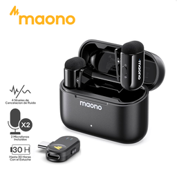 MAONO WAVE T1 MINI / MICROFONO INALAMBRICO / 2 MICROFONOS / 100M DE ALCANCE / CANCELACION DE RUIDO NIVEL 4 / USB C