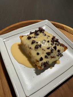 Croissant Bread Pudding with Vanilla Custard Sauce