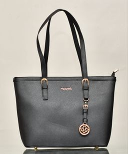 Charm Detail Structured Tote Bag