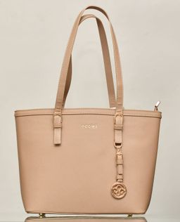 Charm Detail Structured Tote Bag