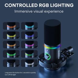 MAONO PD200X / MICROFONO STREAMING PODCAST CON BRAZO ARTICULADO / 1 MICROFONO / REDUCCION DE RUIDO / USB C / XLR / RGB