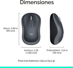 LOGITECH M185 / 1000 DPI / 3 BOTONES / WIRELESS USB / INALAMBRICO