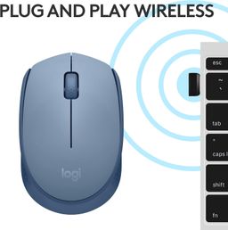 LOGITECH M170 / 1000 DPI / 3 BOTONES / WIRELESS USB / INALAMBRICO / BLUE