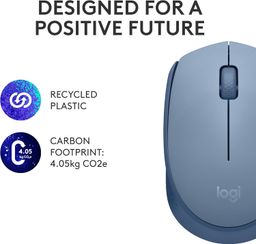 LOGITECH M170 / 1000 DPI / 3 BOTONES / WIRELESS USB / INALAMBRICO / BLUE