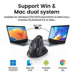 UGREEN MU008 / 4000 DPI / 3 BOTONES / WIRELESS USB / BLUETOOTH / INALAMBRICO / BLACK