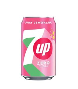 אפ7 משקה מוגז לימונדה ורודה 330 מ"ל ללא סוכר {כולל פקדון}