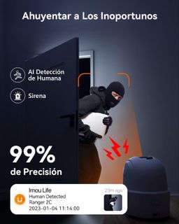 IMOU RANGER 2 PRO / RESOLUCION 2K 3MP / MOTORIZADA 360 / WIFI / INTERIOR / TECNOLOGIA AI / DETECCION DE PERSONAS Y MASOTAS / BOTON DE LLAMADA