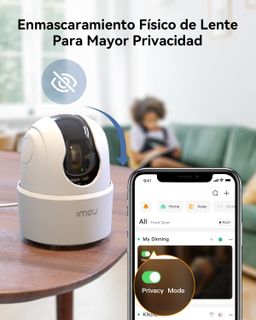 IMOU RANGER 2 PRO / RESOLUCION 2K 3MP / MOTORIZADA 360 / WIFI / INTERIOR / TECNOLOGIA AI / DETECCION DE PERSONAS Y MASOTAS / BOTON DE LLAMADA