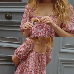 Ivy Smock Dress in Rhubarb (S)