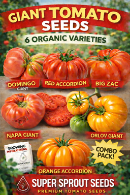 Giant tomato combo x 6 packs with 10 seeds each