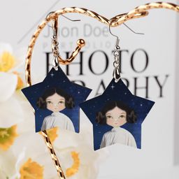 PORTRAIT OF LULU AMONG THE STARS – STAR DROP EARRINGS