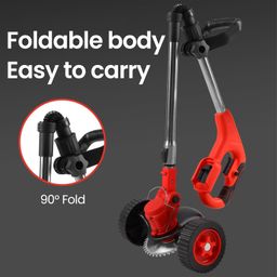 Débroussailleuse avec batterie de 2000 mAh, 650 W, débroussailleuse sans fil, coupe-bordure avec roue coulissante, coupe-bordure avec tête de tondeuse à gazon, spécialement conçue pour les surfaces.