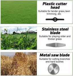 Débroussailleuse avec batterie de 2000 mAh, 650 W, débroussailleuse sans fil, coupe-bordure avec roue coulissante, coupe-bordure avec tête de tondeuse à gazon, spécialement conçue pour les surfaces.