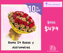 Ramo 24 Rosas y Astromelias