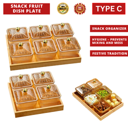SNACK FRUIT DISH PLATE WOOD (TYPE C)