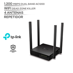 TP LINK WIFI ARCHER C50 / ROUTER 1200 MBPS DUAL BAND / WIFI ZONE KILLER / SEGURIDAD WPA3 / 4 ANTENAS / REPETIDOR