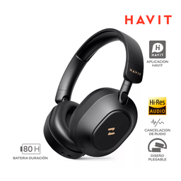HAVIT LIFE NC01H / INALAMBRICO / BLUETOOTH / 80 HORAS BATERIA / CANCELACION DE RUIDO / HI RES AUDIO / BLACK