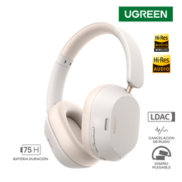 UGREEN HITUNE MAX5C / INALAMBRICO / BLUETOOTH / 80 HORAS BATERIA / CANCELACION DE RUIDO / HI RES AUDIO / HI RES AUDIO WIRELESS / LDAC / WHITE