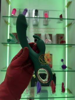 Vibrador doble acción con estimulación de clitoris 