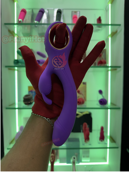 Vibrador doble acción con estimulación de clitoris 