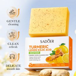 SADOER Turmeric Kojic Acid Lemon Skin Bar Soap 100g