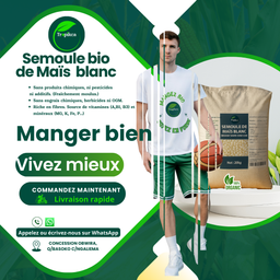 Semoule de maïs bio blanc 10kg – Tropikca (20 kg / 10 kg)