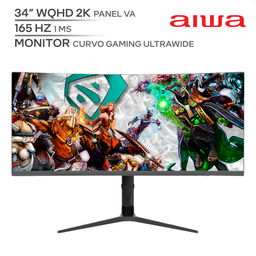 AIWA MP3429 Y / 34¨ WQHD 2K / MONITOR GAMER CURVO ULTRAWIDE / PANEL VA / FRECUENCIA 165HZ