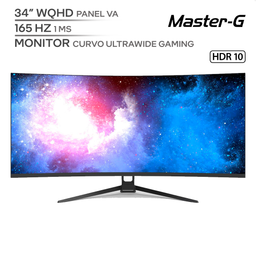 MASTER - G MGME3420G / 34¨ WQHD 2K / MONITOR GAMER CURVO ULTRAWIDE / PANEL VA / FRECUENCIA 165HZ
