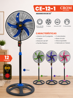  VENTILADOR DE PEDESTAL CROM 12” 