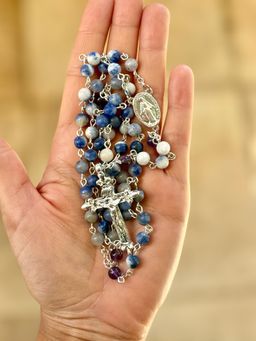 Rosario de Sodalita baño de plata 6mm