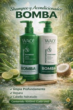  SET SHAMPOO + ACONDICIONADOR BOMBA
