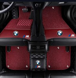 TAPIS 9D LUXURY-bmw  (noir/noir)+ mokitte rouge